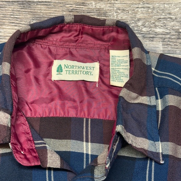 Northwest Territory Shirt - Flannel Button Down - Mens XL - Vintage 90s - Picture 8 of 10
